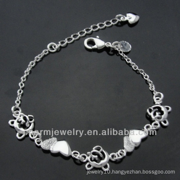 Hot sale Fashion Silver plated bracelet with heart pendant BSS-007